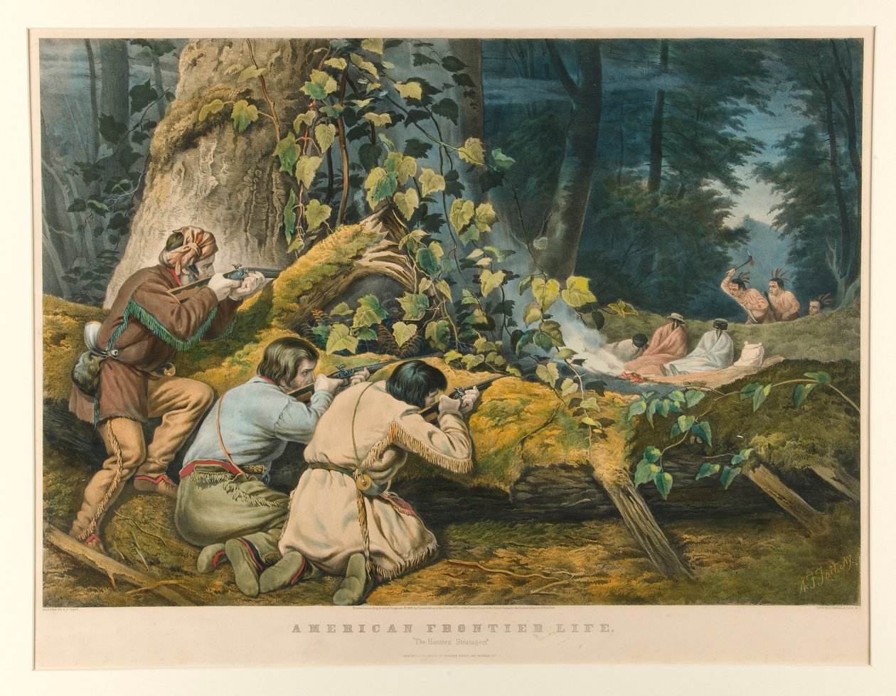 Americký hraniční život od Currier and Ives