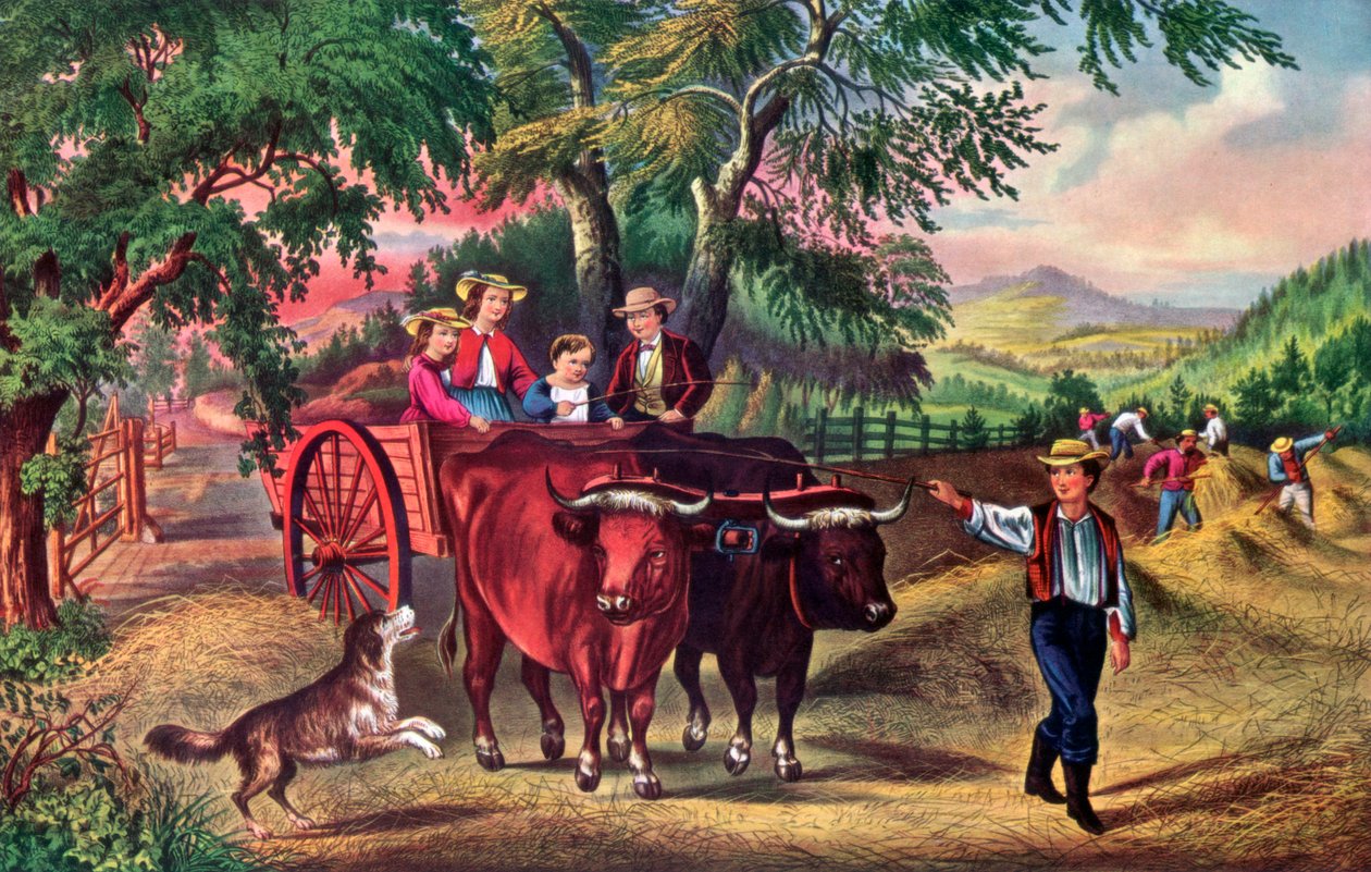 Haying Time, První náklad, 1868. od Currier and Ives