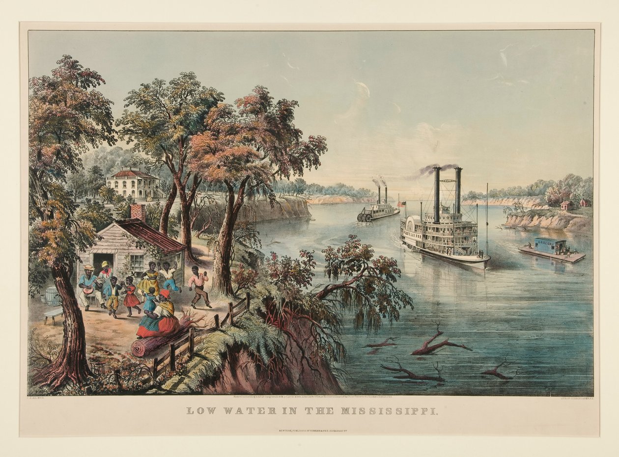 Nízká voda v Mississippi od Currier and Ives