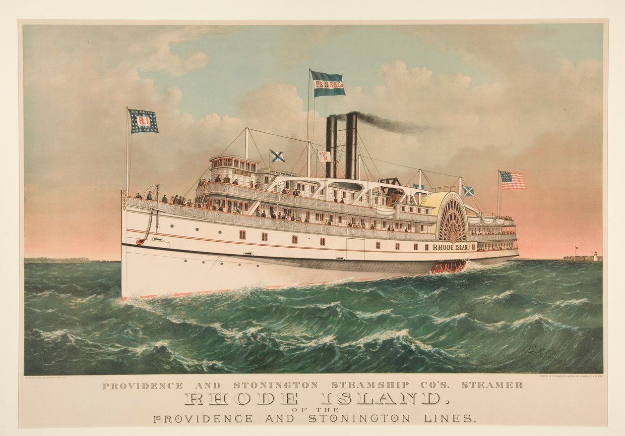 Providence a Stonington Steamship Co od Currier and Ives