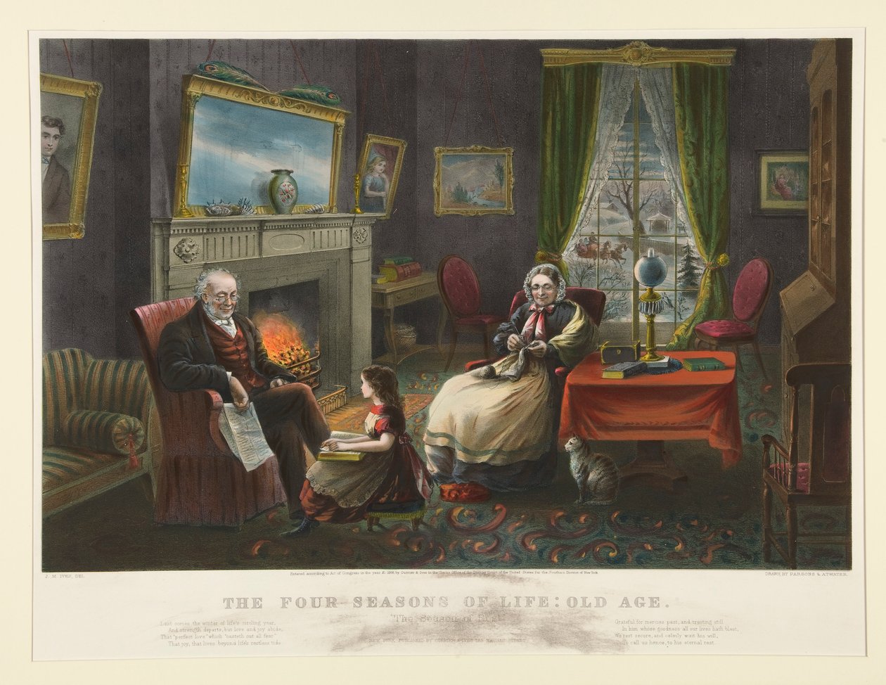 Čtyři roční období života. - Starý věk od Currier and Ives