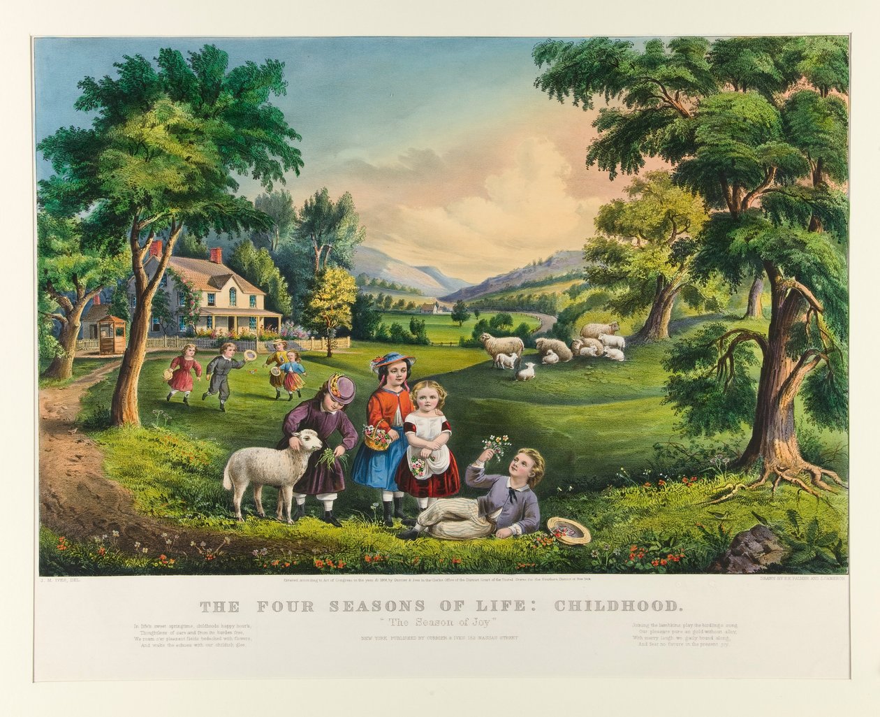 Čtyři roční období: dětství od Currier and Ives