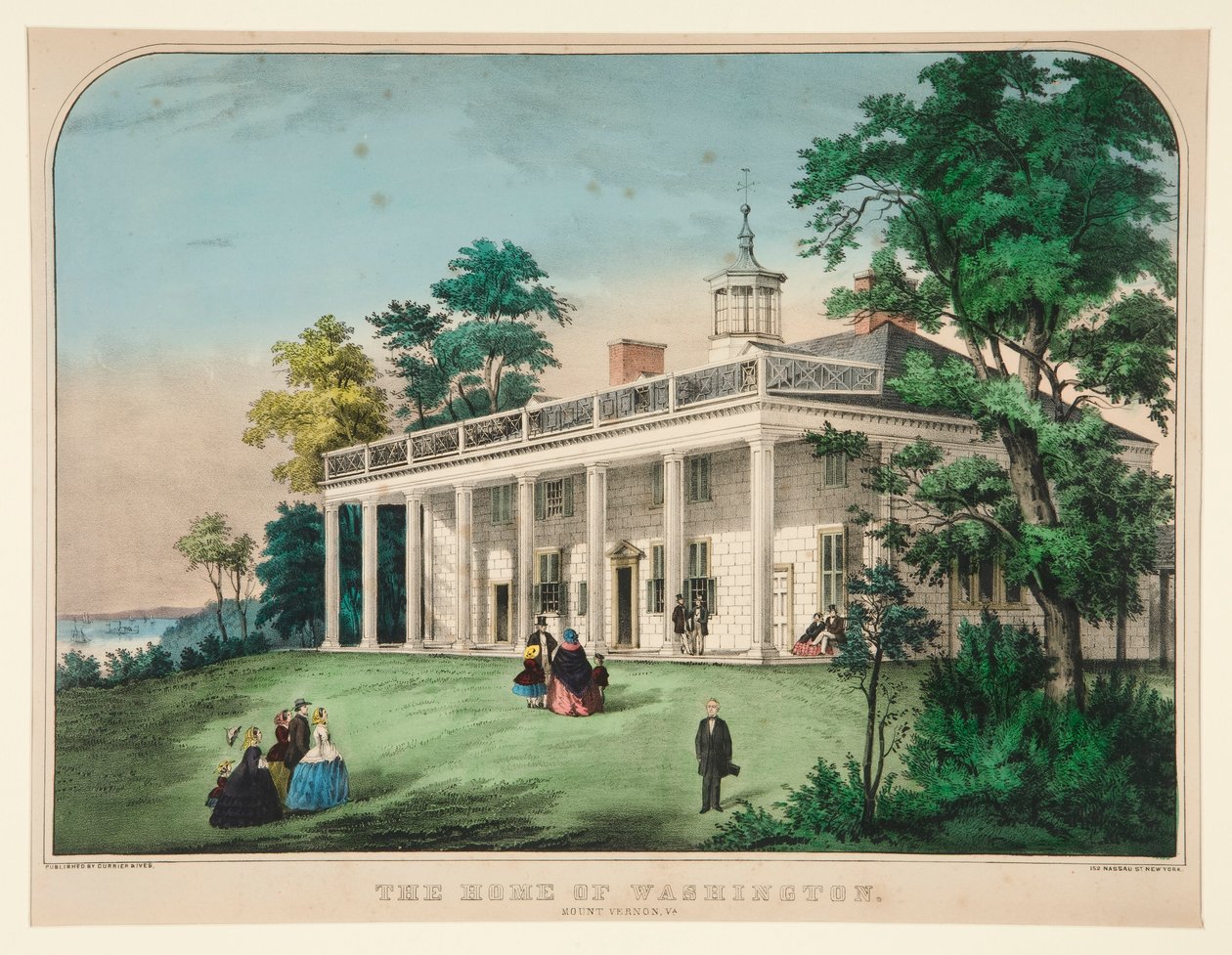 Domov Washingtonu / Mount Vernon, VA od Currier and Ives
