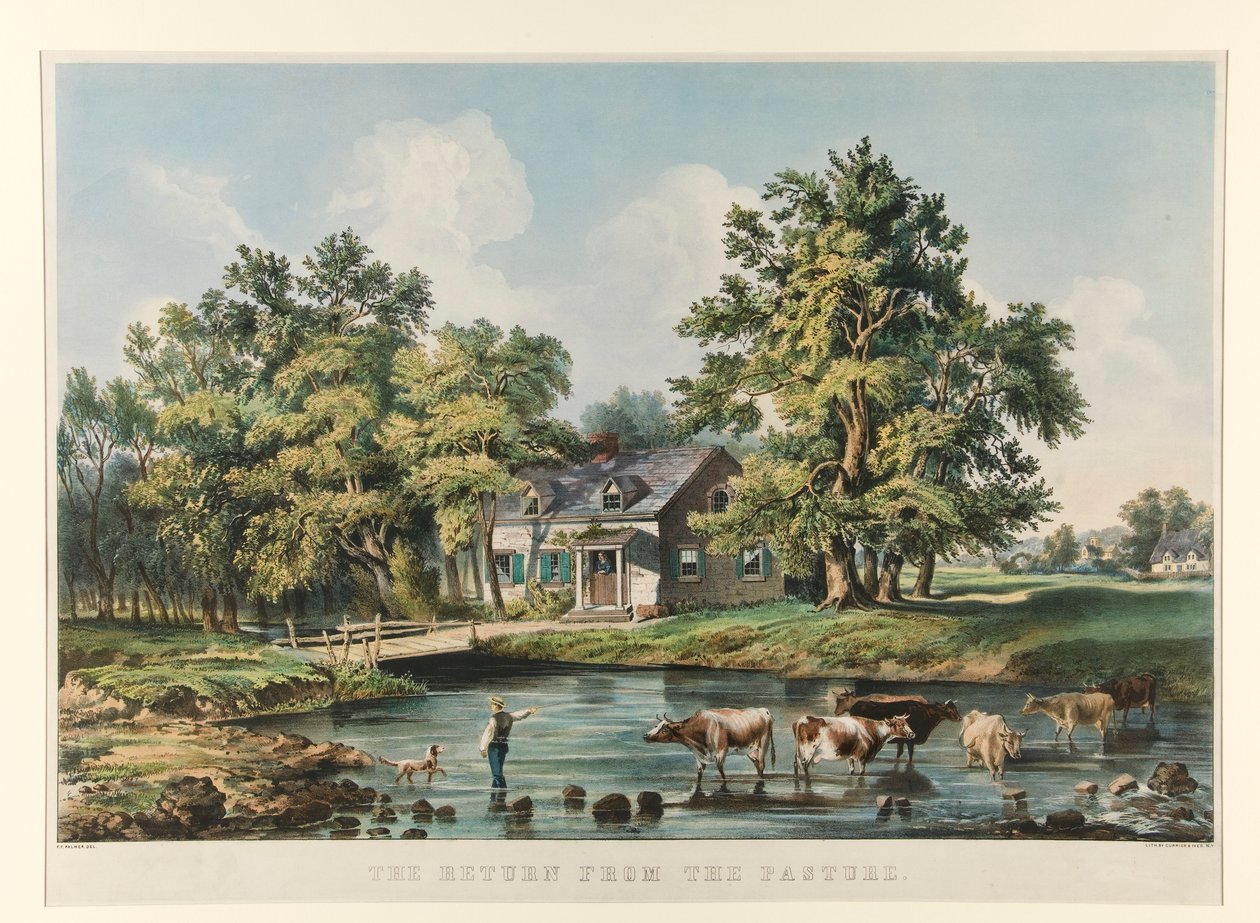 Návrat z pastviny od Currier and Ives