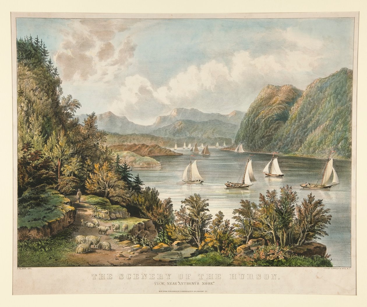 Krajina Hudsonu. Pohled, Blízko od Currier and Ives