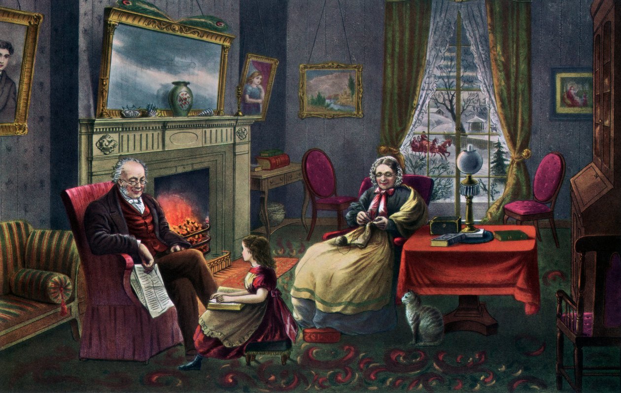 Období odpočinku, stáří, 1868. od Currier and Ives