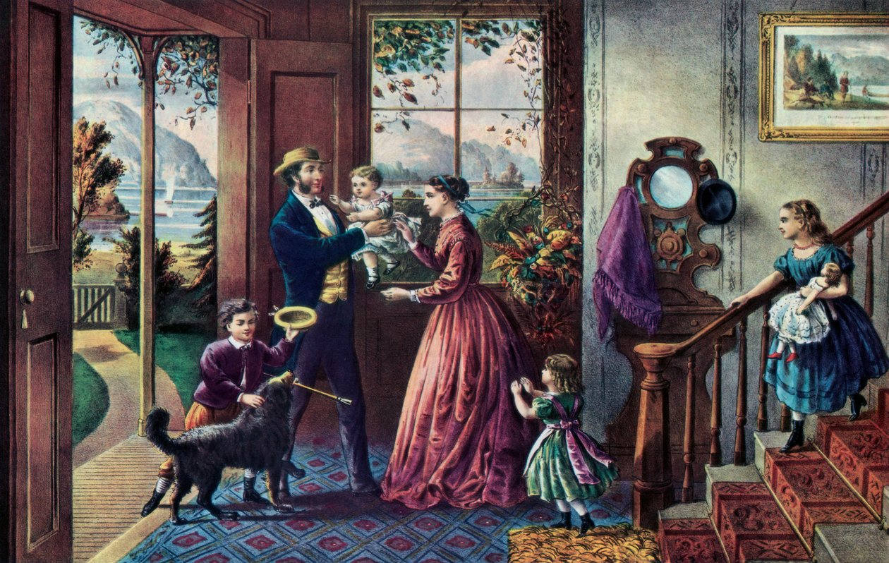 Sezóna síly, středověk, 1868. od Currier and Ives