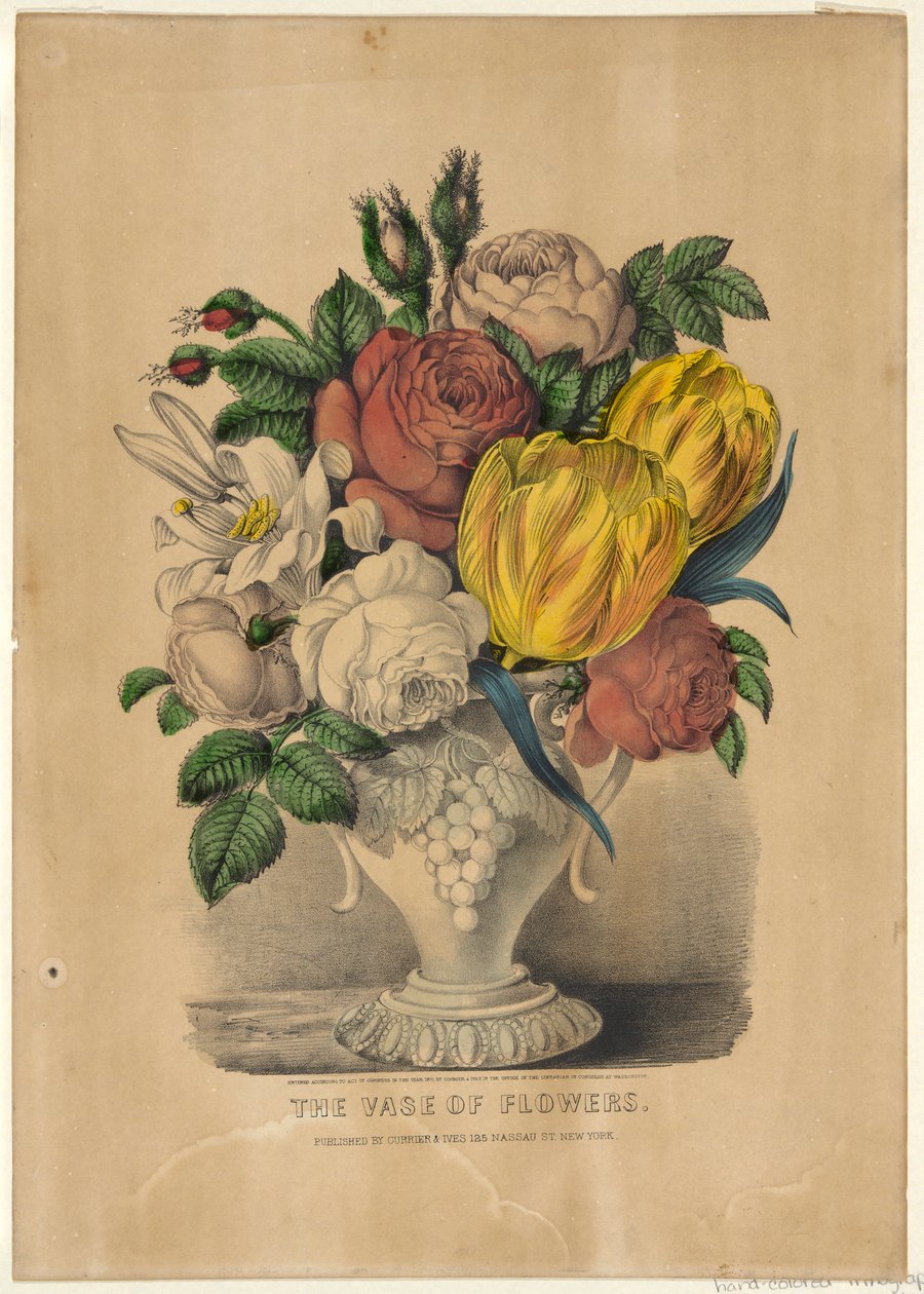 Váza s květinami od Currier and Ives