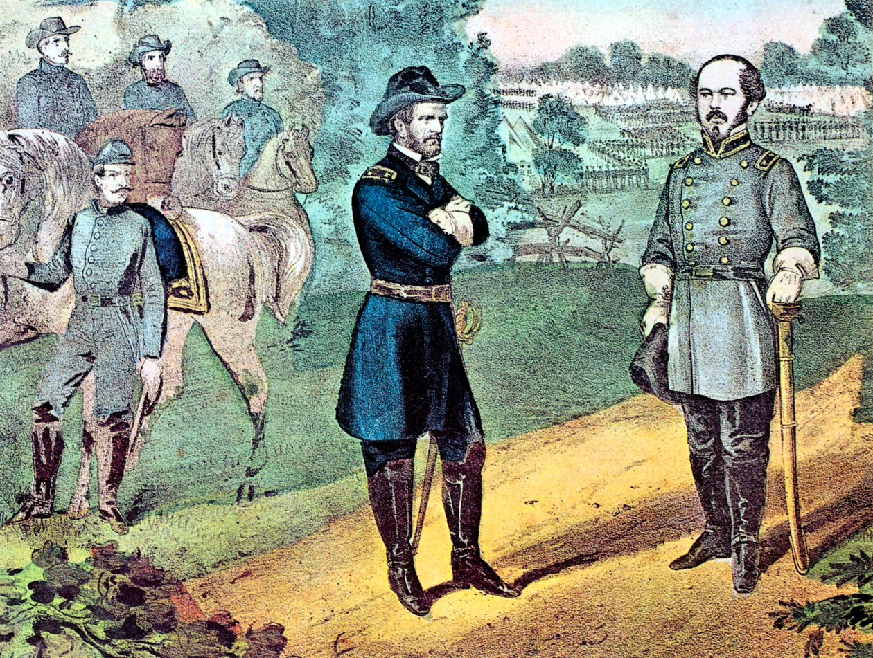 Kapitulace konfederačních sil v Severní Karolíně, Americká občanská válka, 1865 od Currier and Ives