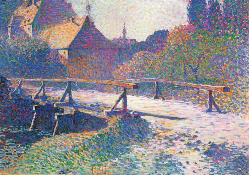 Letní ráno Alte Holzbrucke v Pretzfeldu od Curt Herrmann