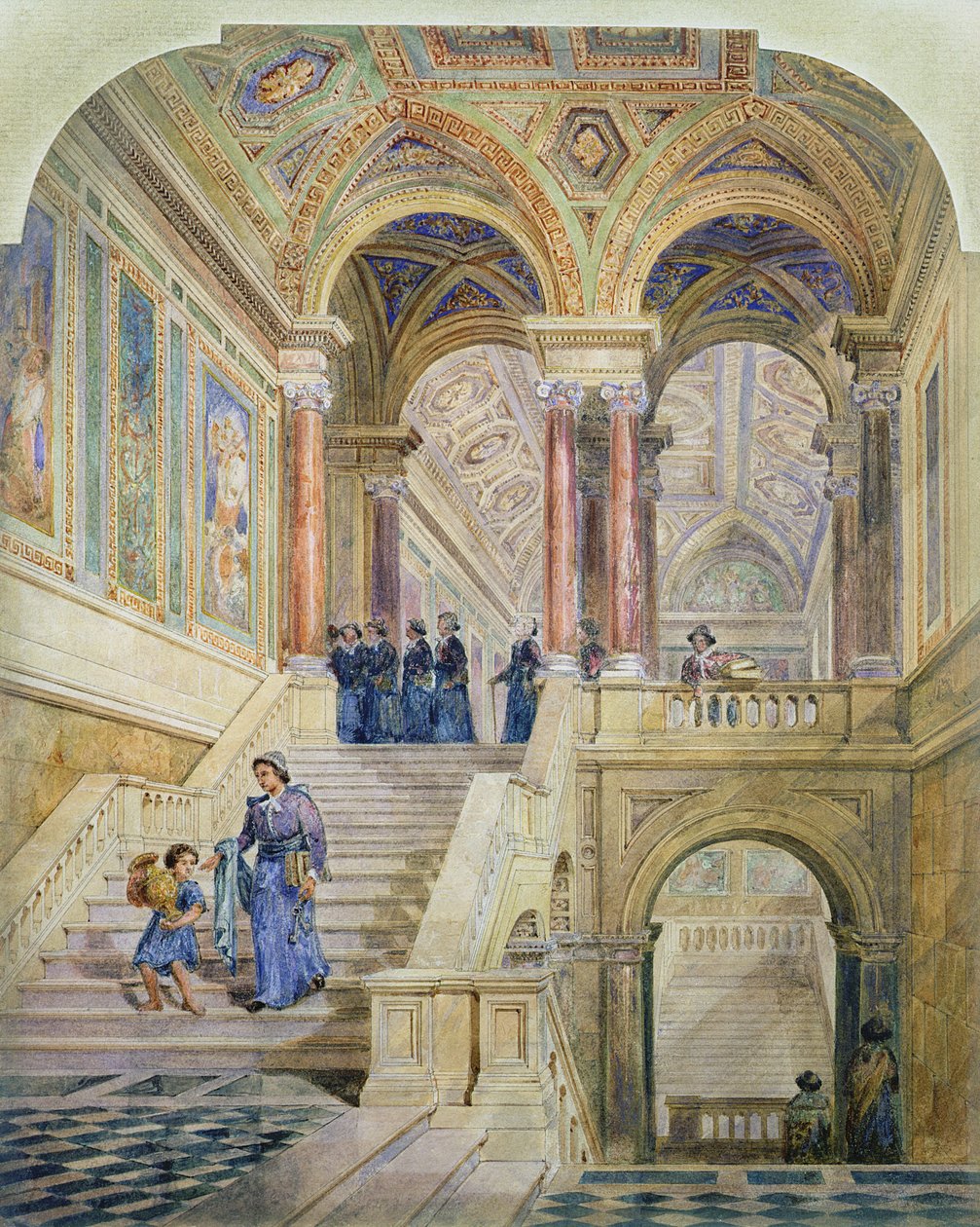 Návrh schodiště radnice v Leedsu, 1853-58 od Cuthbert Brodrick
