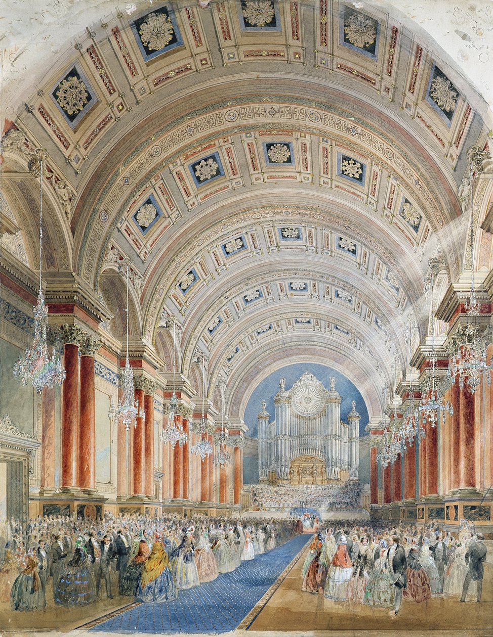 Vnitřní perspektiva, radnice v Leedsu od Cuthbert Brodrick