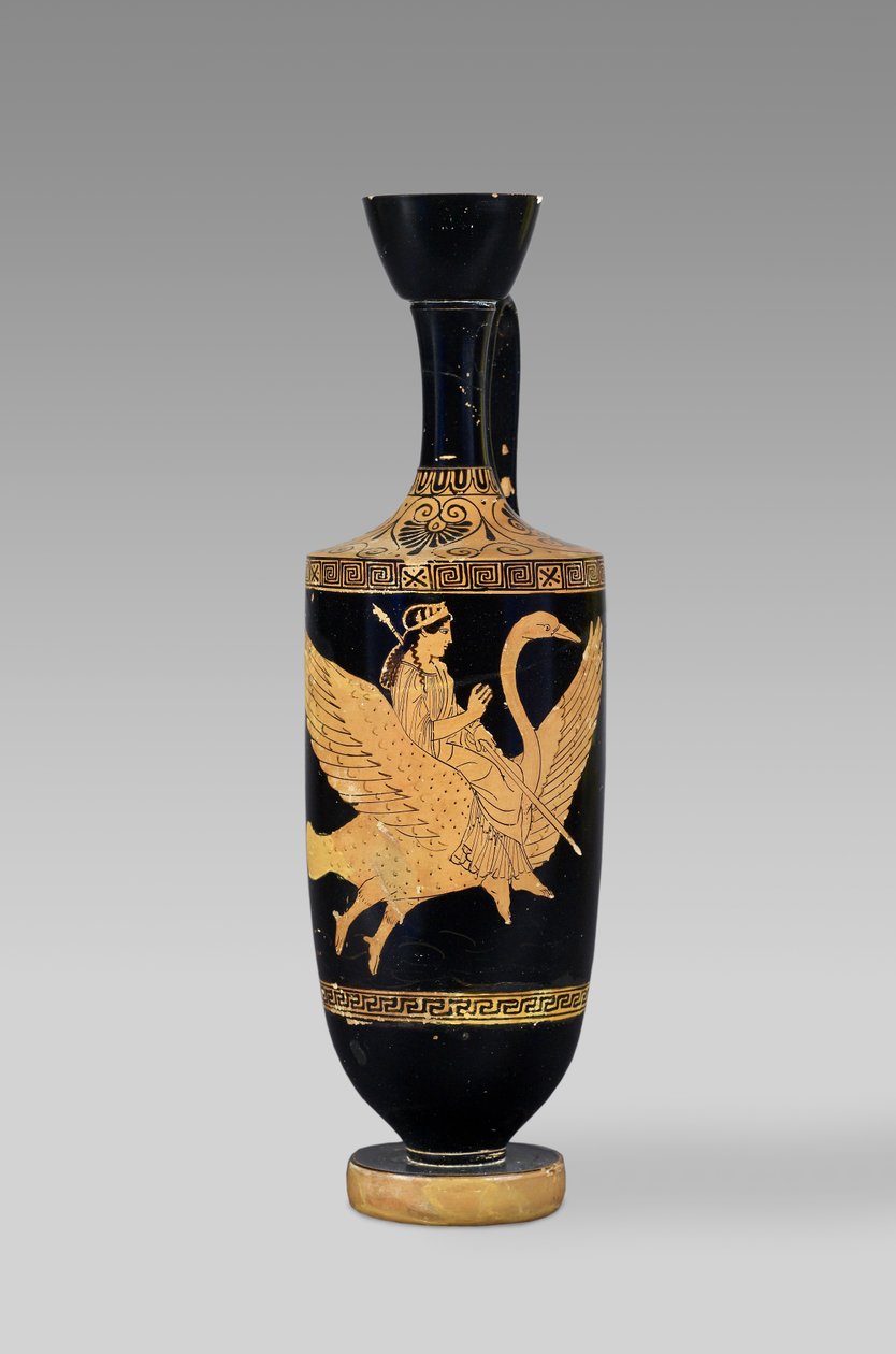 Podkrovní lekythos s červenou postavou zobrazující Afroditu jedoucí na létající labuti (keramika) od Cypriot