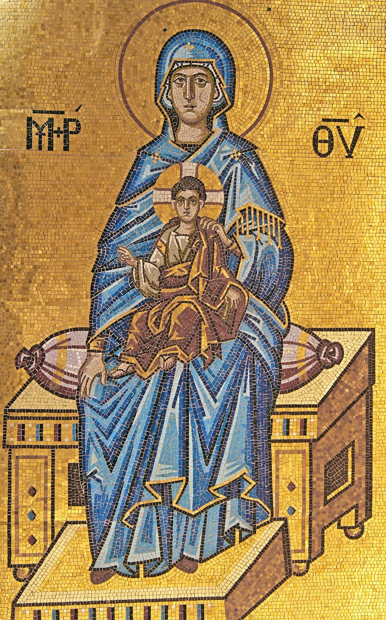 Madonna a dítě, klášter Kykkos, pohoří Troodos, Kypr (mozaika) od Cypriot