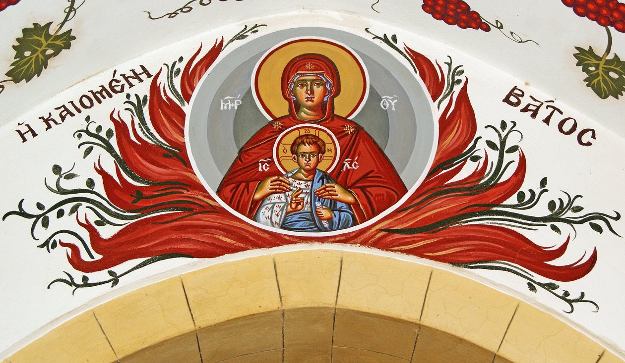 Madonna a dítě obklopené plameny, Kypr od Cypriot