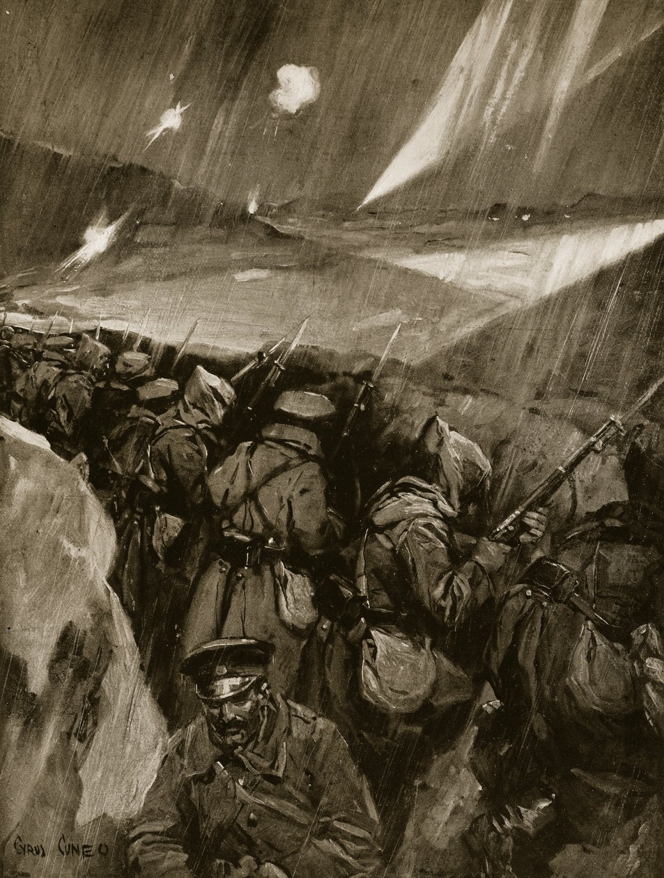 Bulhaři obléhající Adrianopol, 1912-13 od Cyrus Cuneo