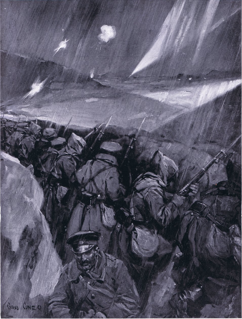 Bulhaři obléhající Adrianopol 1912-1913, ilustrace z Hutchinsonovy Historie národů VOL 4 kolem 20. let 20. století od Cyrus Cuneo