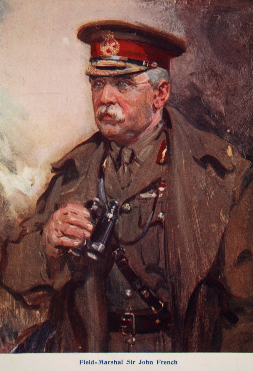 Polní maršál Sir John French, ilustrace z „Told in the Huts: The YMCA Gift Book“, vydané v roce 1916 od Cyrus Cuneo