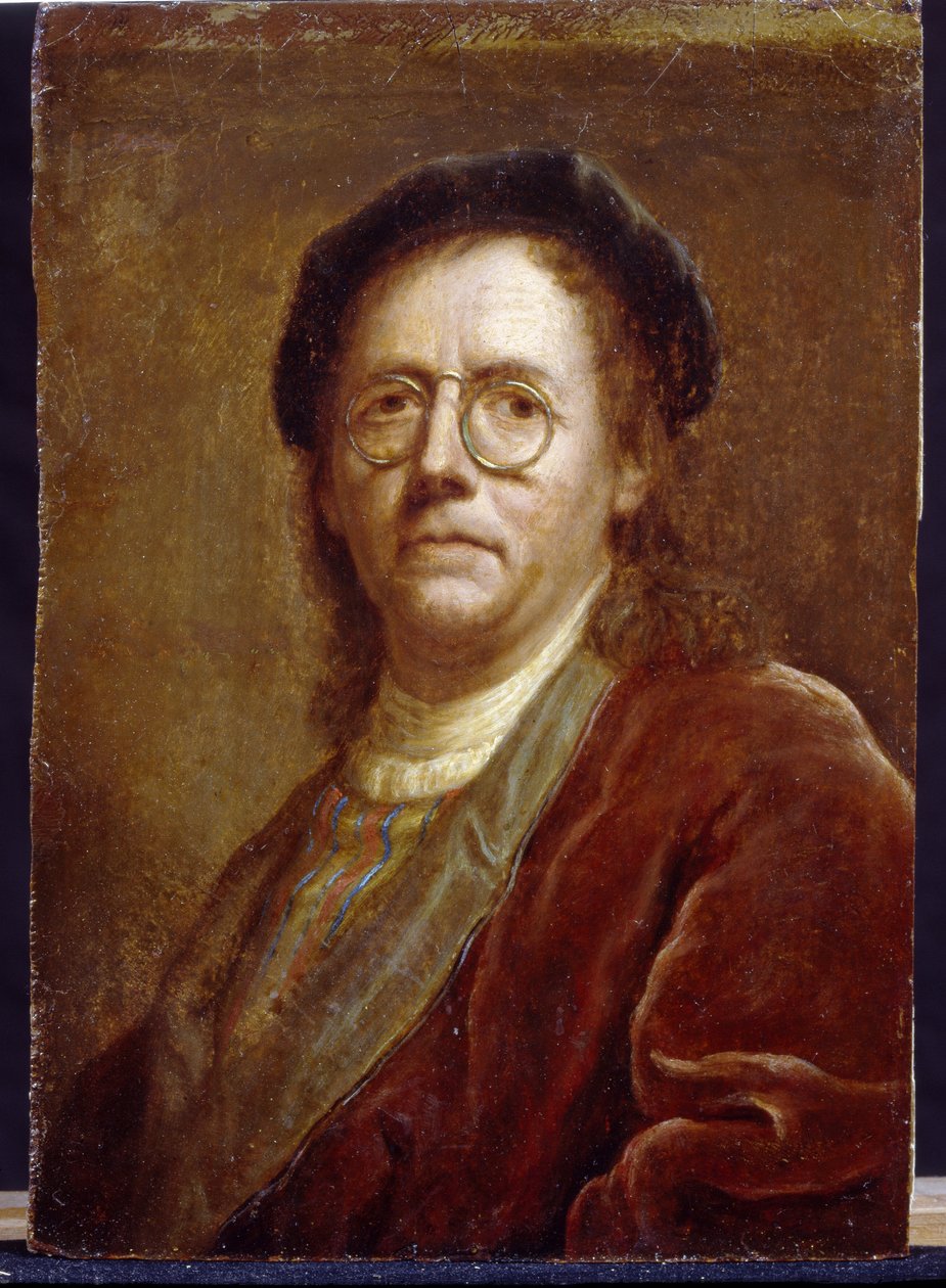 Autoportrét. Dílo Jana (Jeana) Kupeckého (Kupetzki) (1667-1740), olej na kartonu. České umění od Czech School
