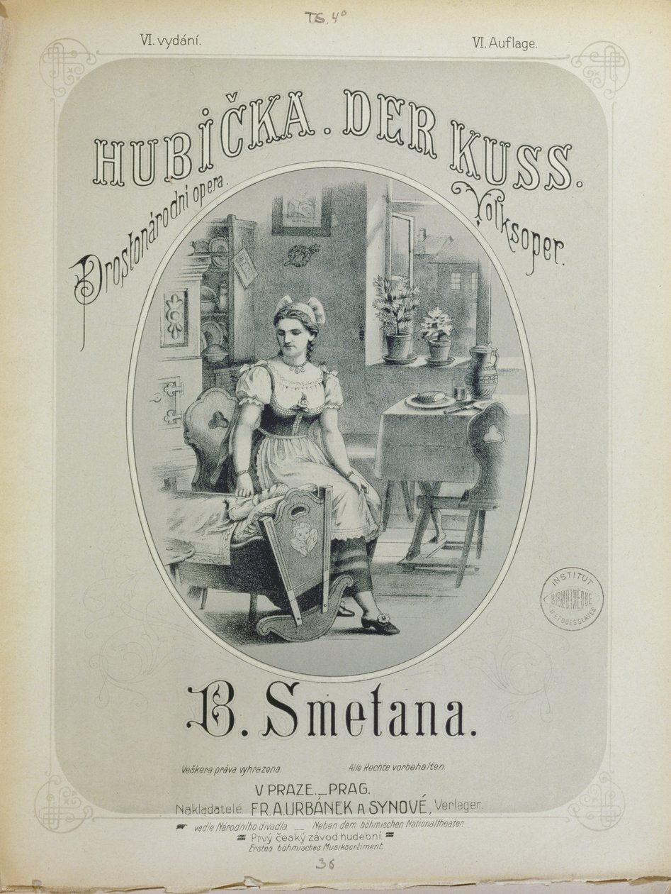 Obálka partitury Polibku od Bedřicha Smetany (1824-84) od Czech School