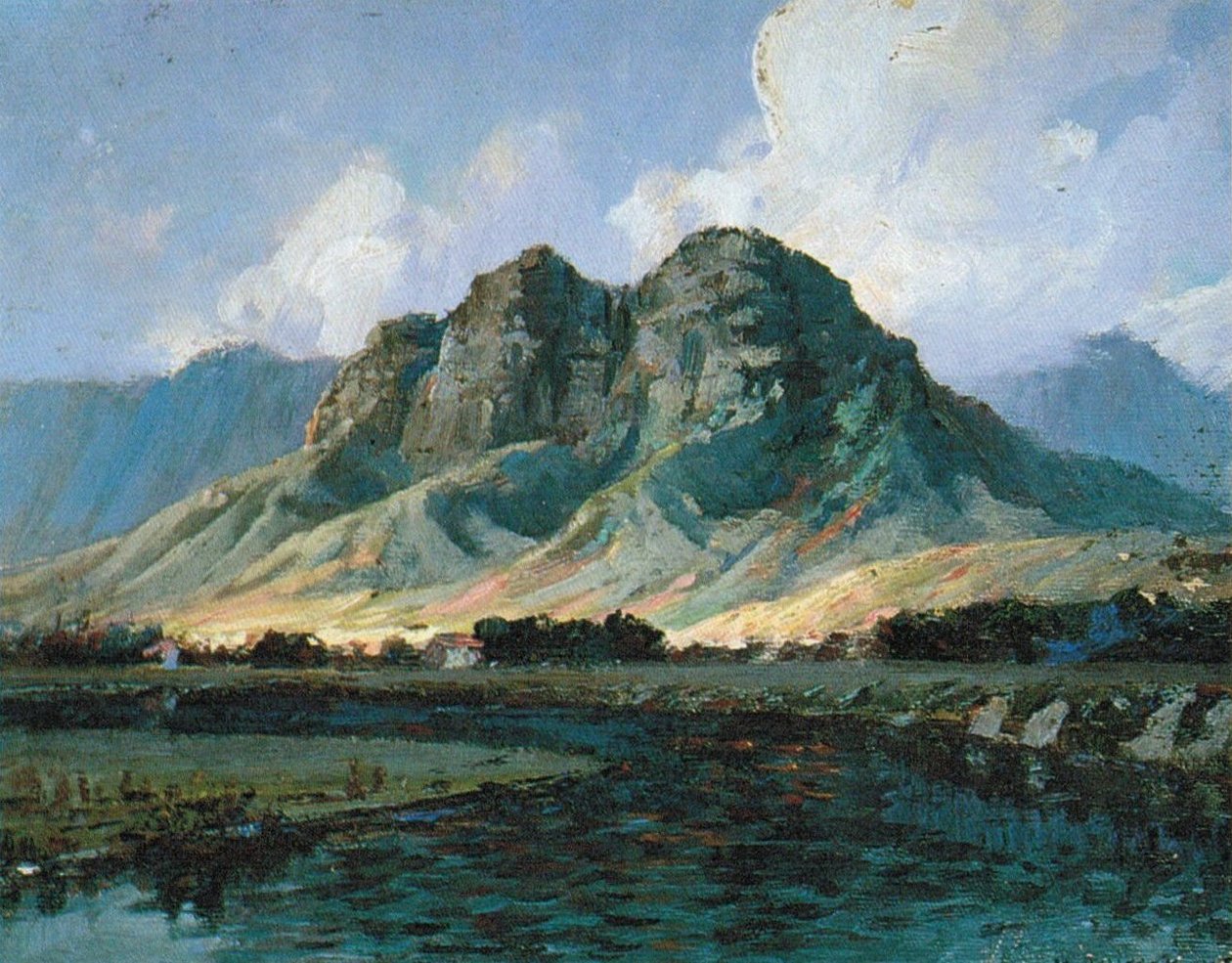 Maunawili Peaks Olomana z Kailuan od D. Howard Hitchcock