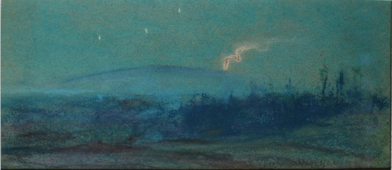 Erupce Kilauea v noci od D. Howard Hitchcock
