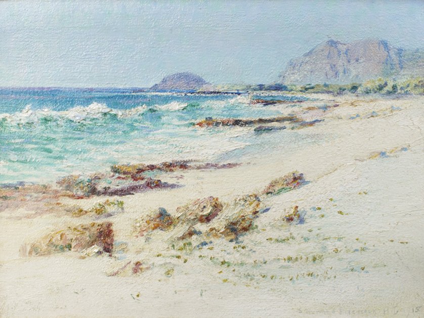 Bod Makapuu z pláže Waimanalo od D. Howard Hitchcock