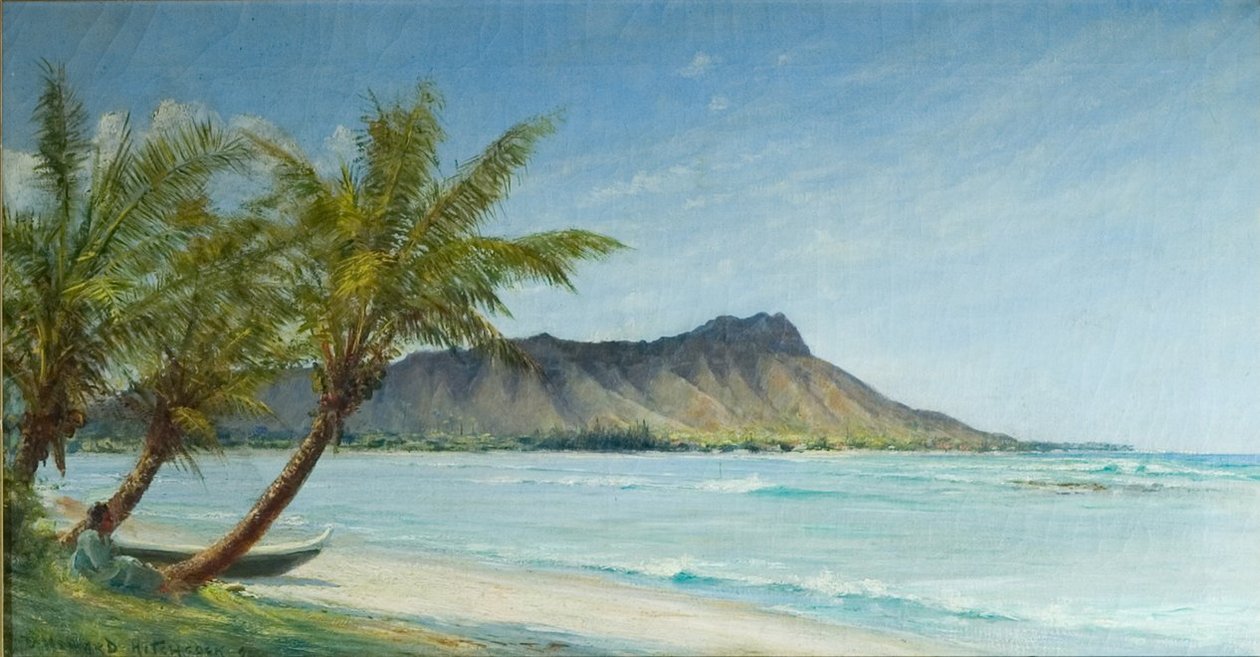 Pláž Waikiki za slunečného světla od D. Howard Hitchcock