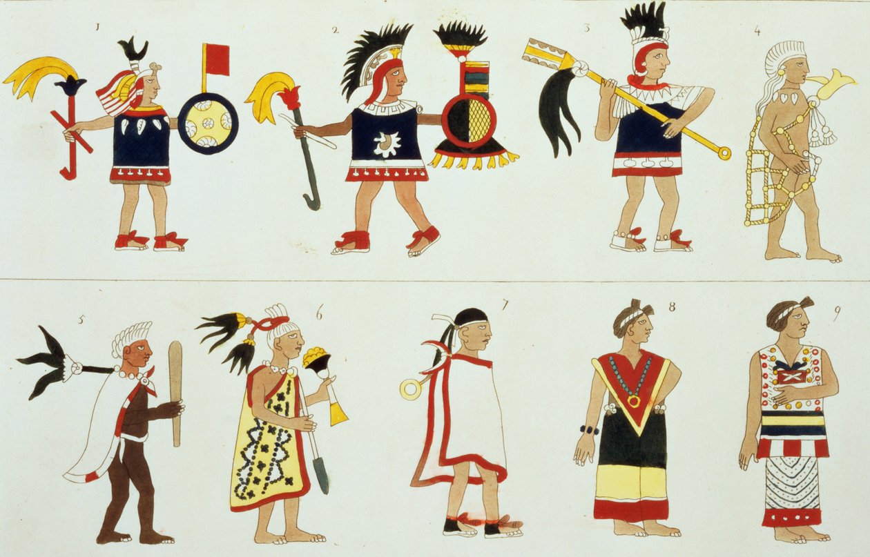 Montezuma II (1466-1520), jak je zastoupen v anonymním kodexu ve Vatikánu od D.K. Bonatti