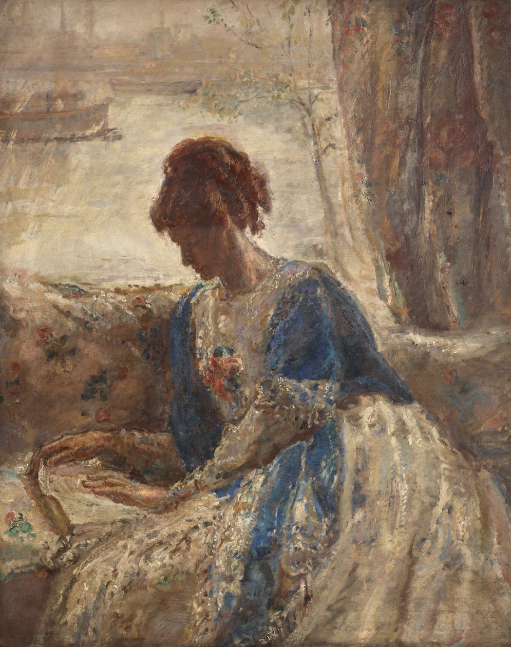 Contre-jour - Žena sedící u okna (recto) od Dame Ethel Walker