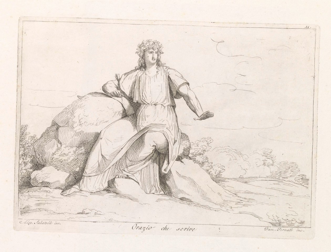 Horatius Horác, který píše (název na předmětu) od Damiano Pernati
