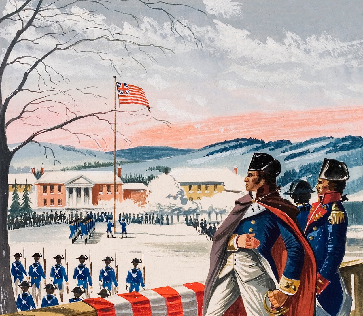 Americké jednotky obléhající Boston během války za nezávislost vztyčily na Prospect Hill novou vlajku. od Dan Escott