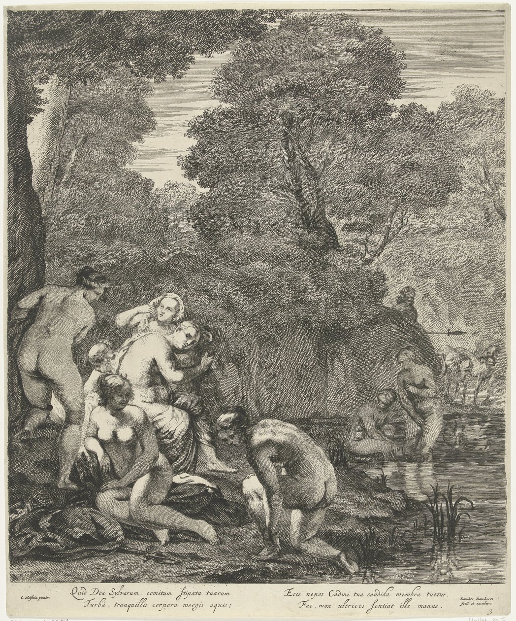 Diana a její nymfy objevené Actaeonem od Dancker Danckerts