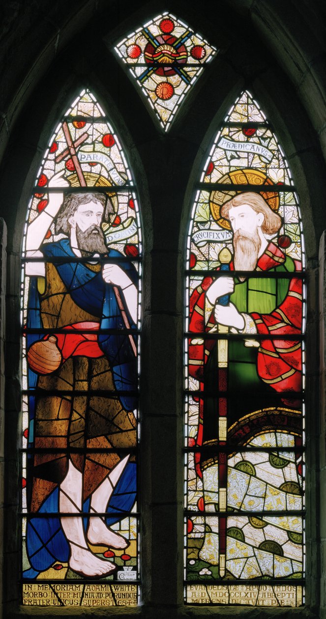 Aberdeen, St Machars Cathedral, Cottire & Co, Daniel Cottier, John, The Baptist & St Paul 1871 od Daniel Cottier