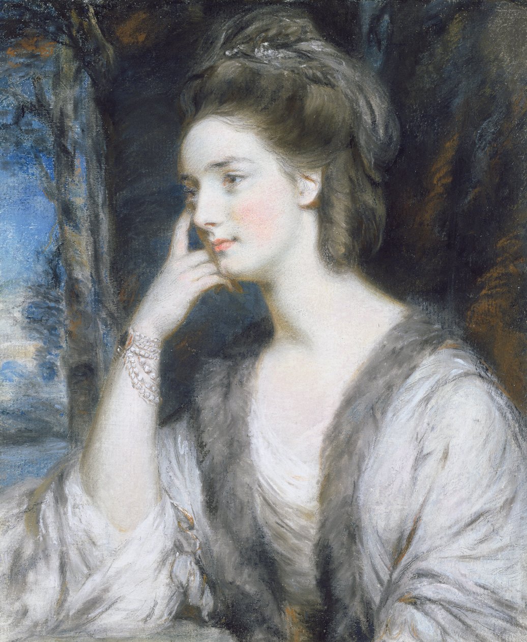 Lady Watkin Williams-Wynn (tužka a pastel zvýrazněný tělovou barvou na papíře) od Daniel Gardner