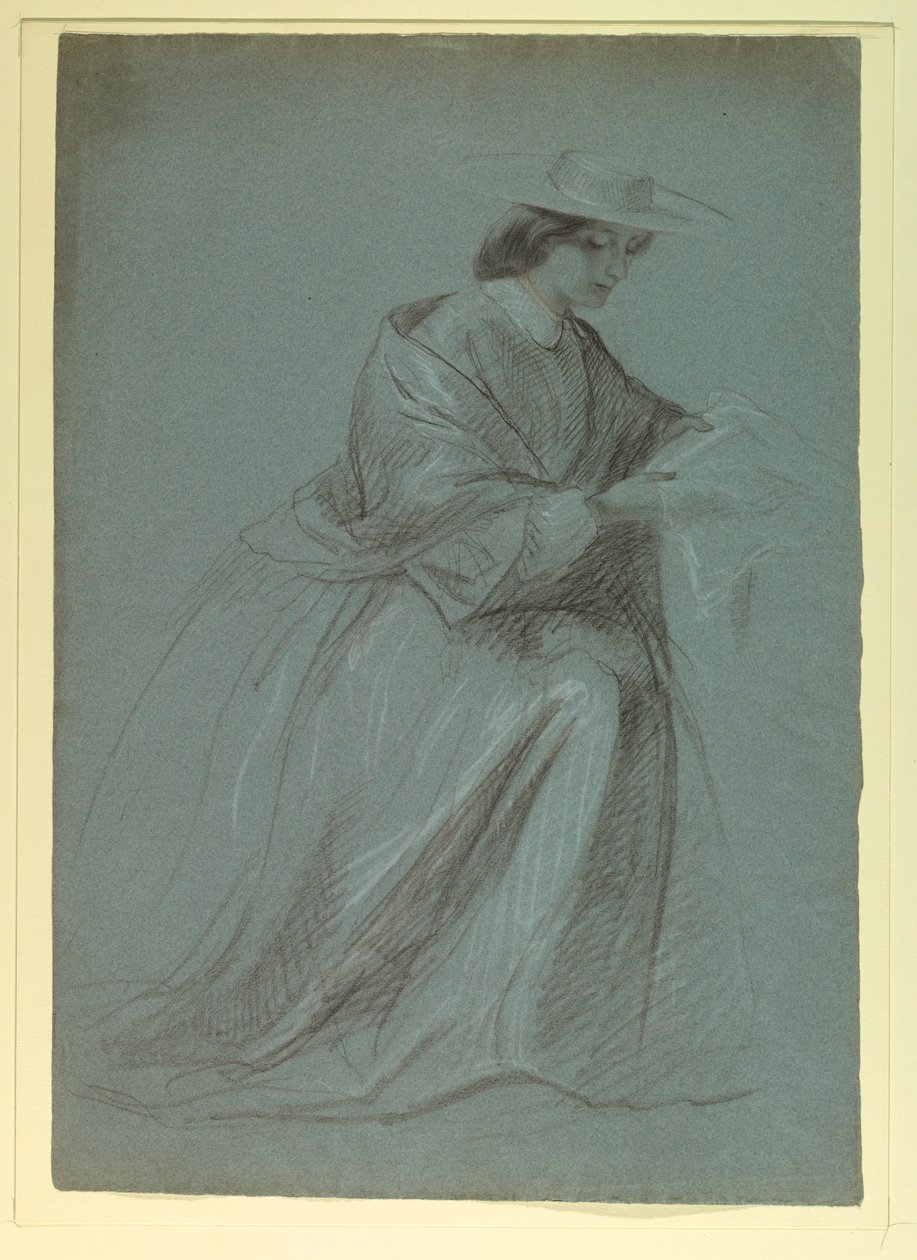 Kresba, paní Sheppard Gandy sedící, 1859 od Daniel Huntington
