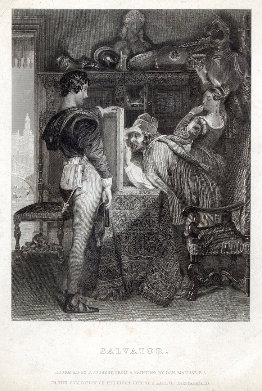 Salvator, rytý Ferdinand Jean Joubert (1810-84) od Daniel Maclise