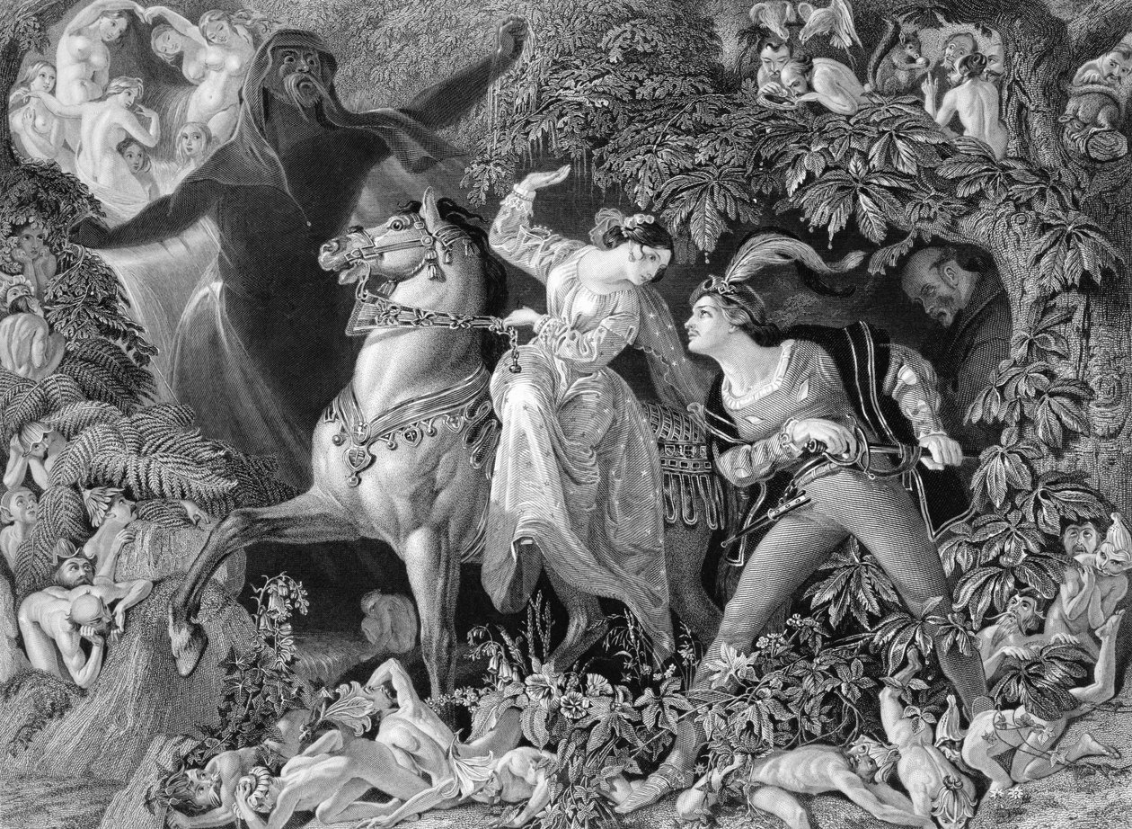 Undine, vyryl Charles W. Sharpe (1818-99) 1855 od Daniel Maclise