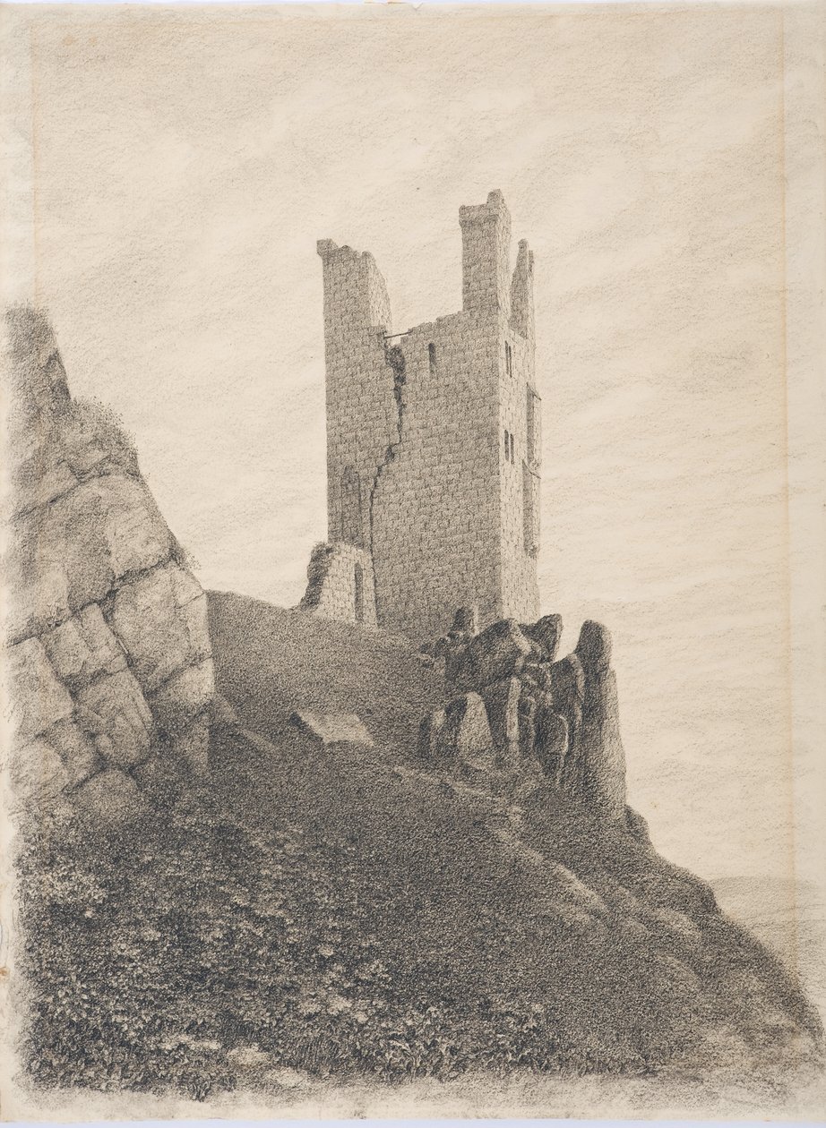Lilburn Tower, Northumberland, kolem roku 1916 (uhlí na papíře) od Daniel Oliver