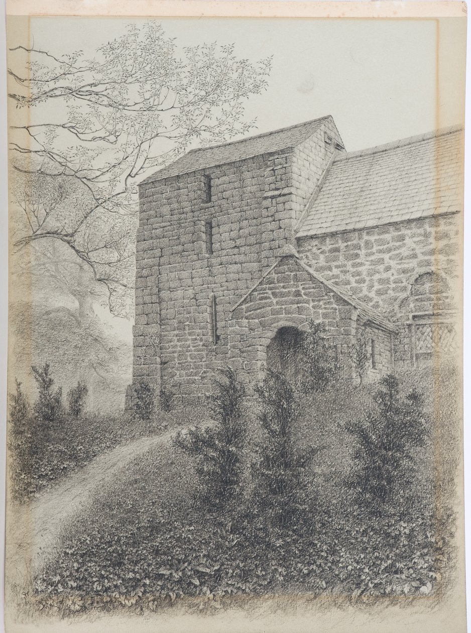 Ormside Church, Westmorland, kolem roku 1916 (uhlí na kartě) od Daniel Oliver