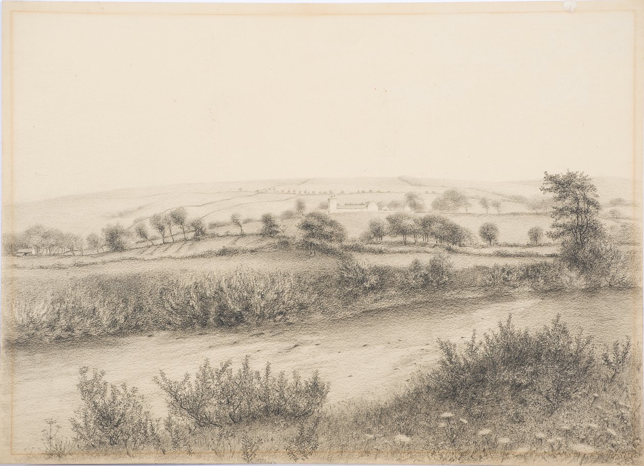 Willimoteswick, asi 1916 (uhel a tužka na kartě) od Daniel Oliver