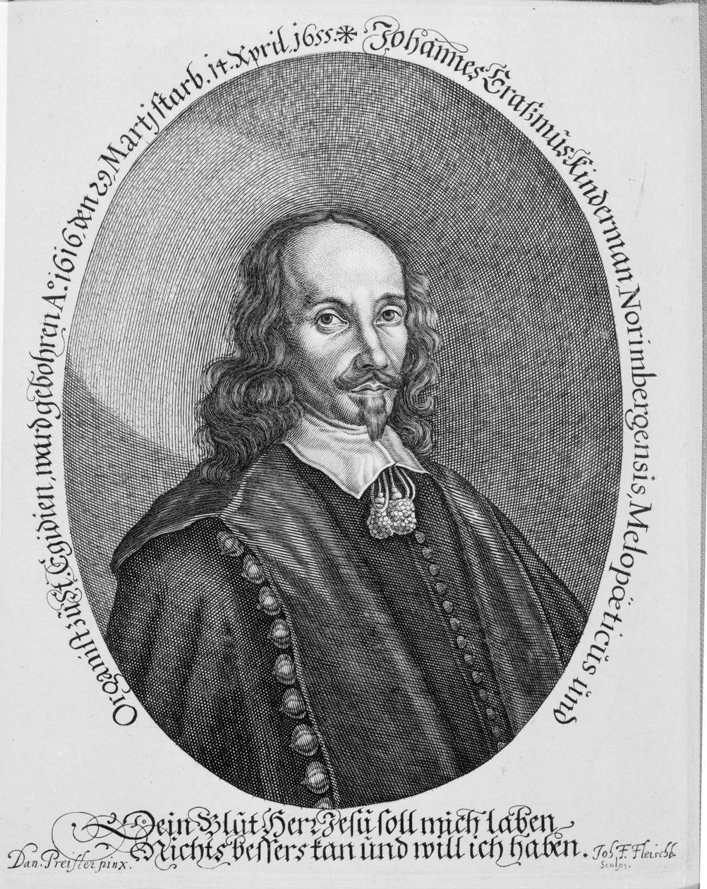 Johannes Erasmus Kindermann, vyryl Johann Friedrich Fleischberger od Daniel Preissler