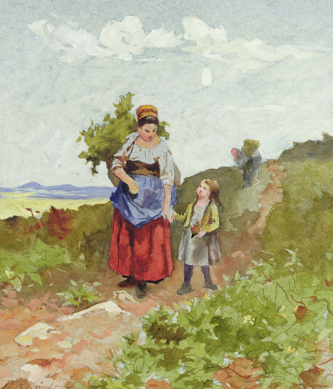 Francouzští rolníci na cestě od Daniel Ridgway Knight