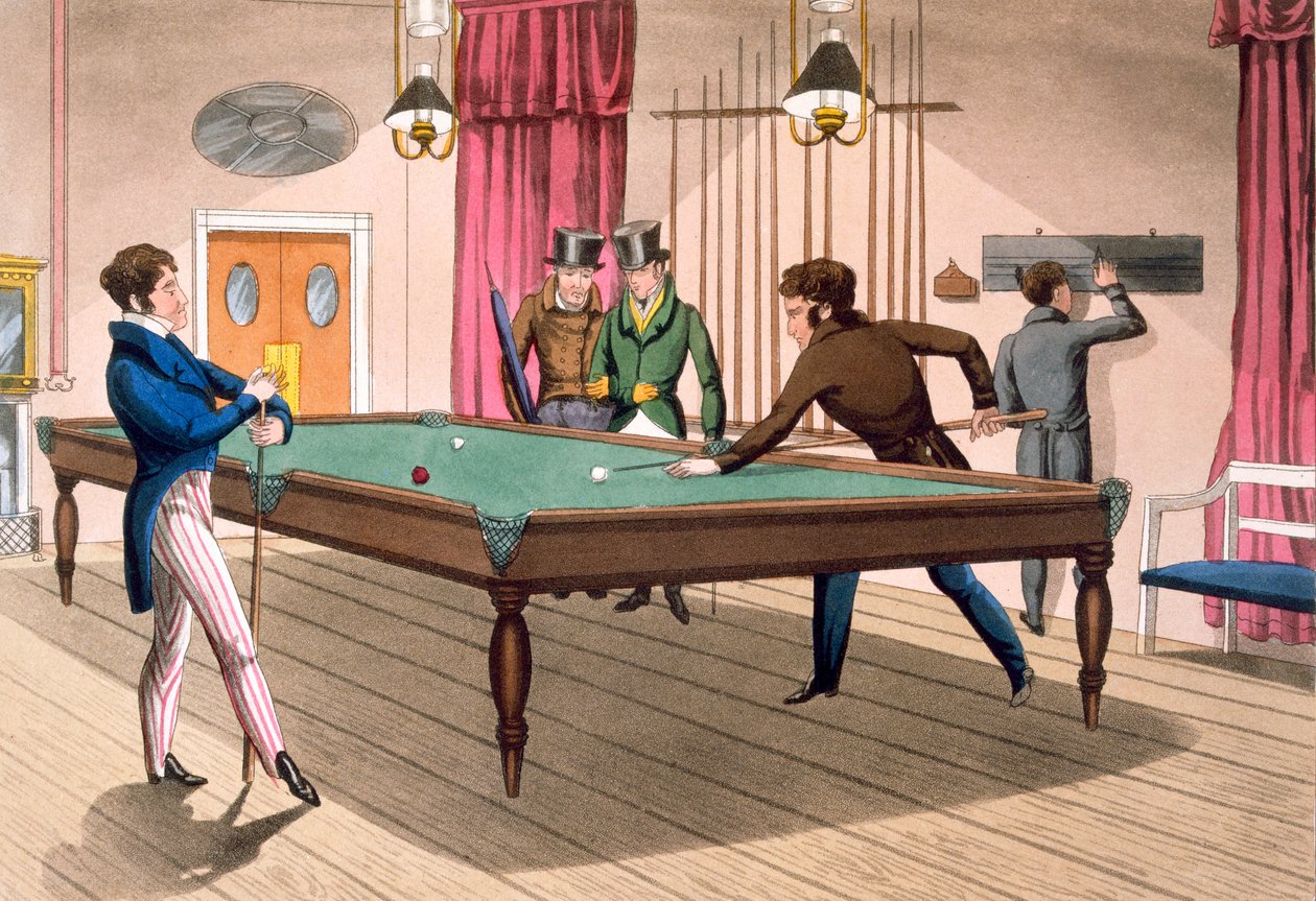 Lhostejnost, deska 6 z „Necessary Qualifications of a Man of Fashion“, vydané v roce 1823 (ručně kolorovaná akvatinta) od Daniel Thomas Egerton