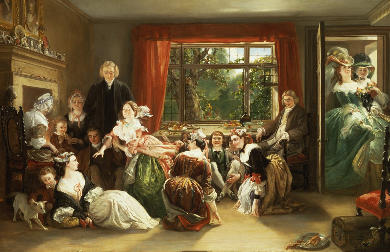 Ulovte střevíc u souseda Flamborougha, z filmu Vikář z Wakefieldu od Olivera Goldsmitha (olej na plátně) od Daniel Maclise