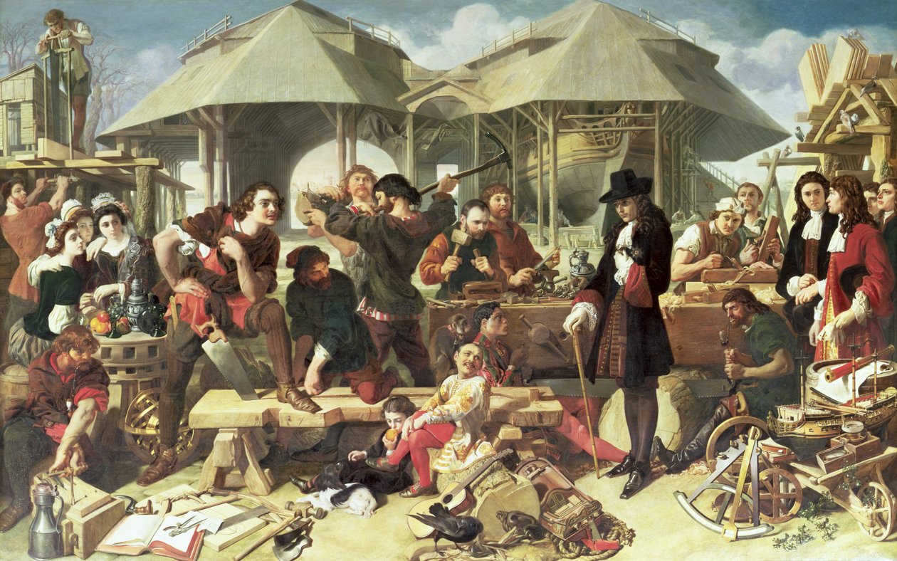 Peter I., Veliký (1672-1725) v Deptford Dockyard od Daniel Maclise