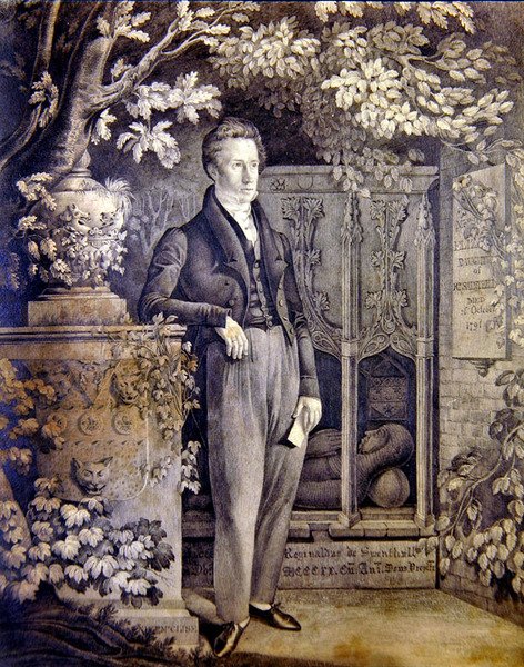 Portrét Richarda Sainthilla, kolem 1820-1850 (tužka na papíře) od Daniel Maclise