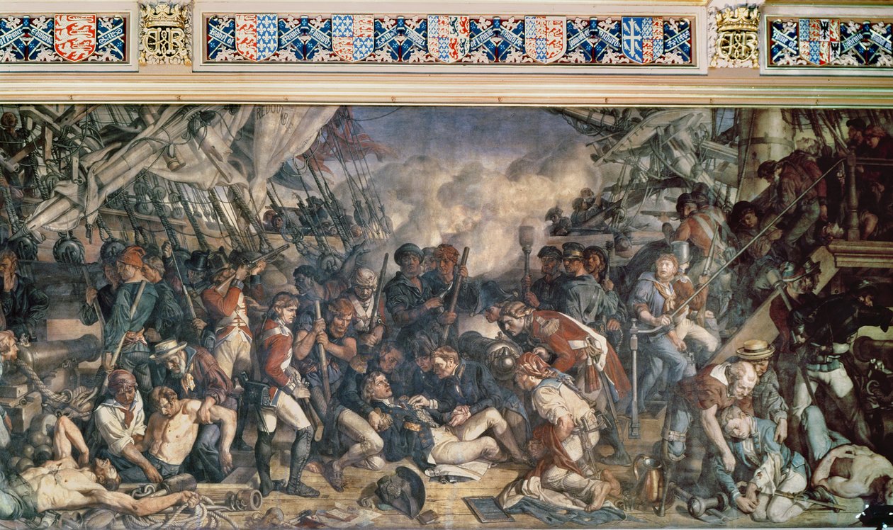 Smrt Nelsona, detail spodní paluby Victory od Daniel Maclise