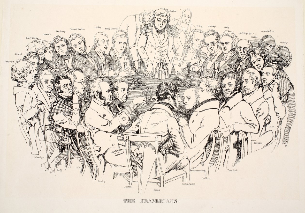 Fraserians, hospoda. 1835 (rytina) od Daniel Maclise