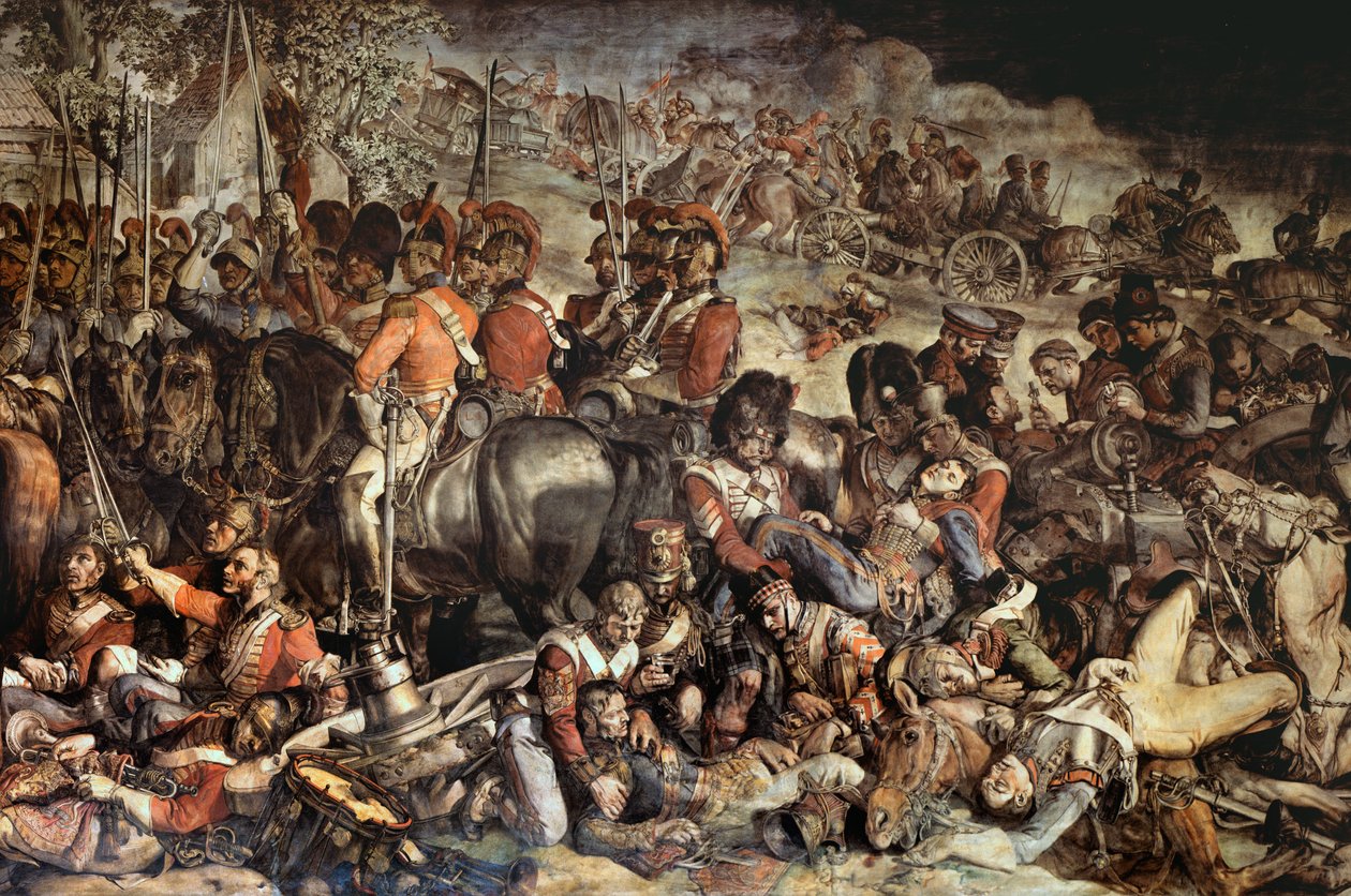Setkání Wellingtona a Bluchera po Waterloo (nástěnná malba) (detail 200144) od Daniel Maclise